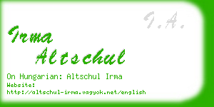 irma altschul business card